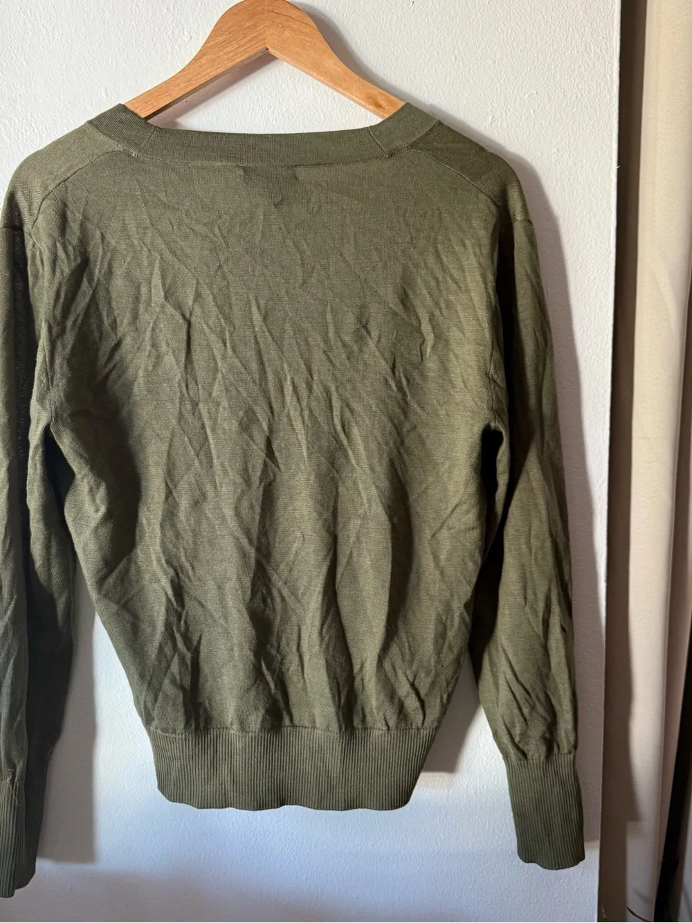 J. Crew Olive Green Wrap V-Neck Sweater